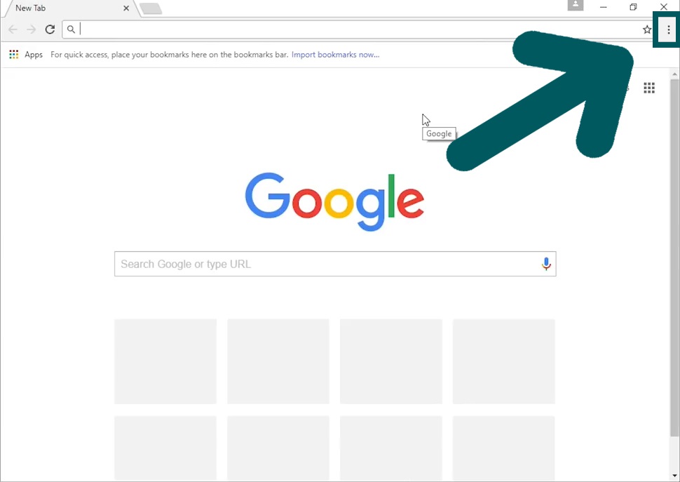 Google Chrome menu