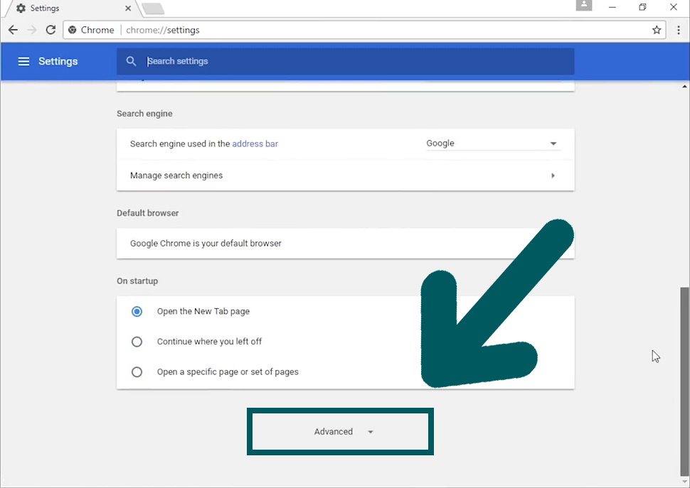 Google Chrome advanced settings