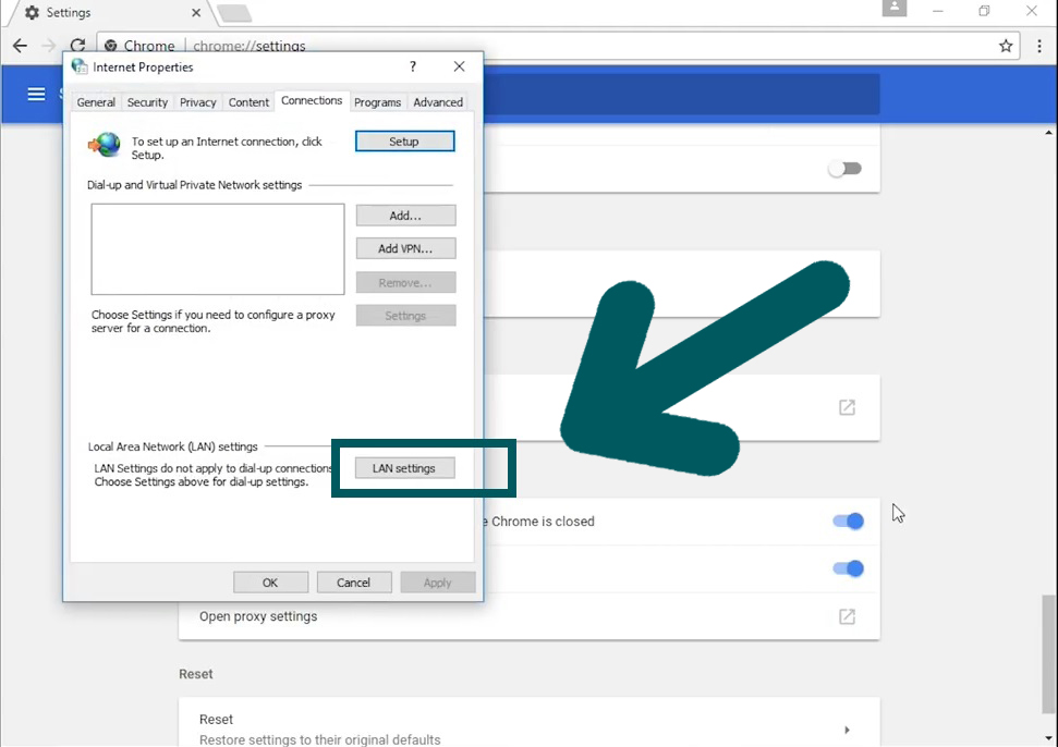 Google Chrome LAN settings