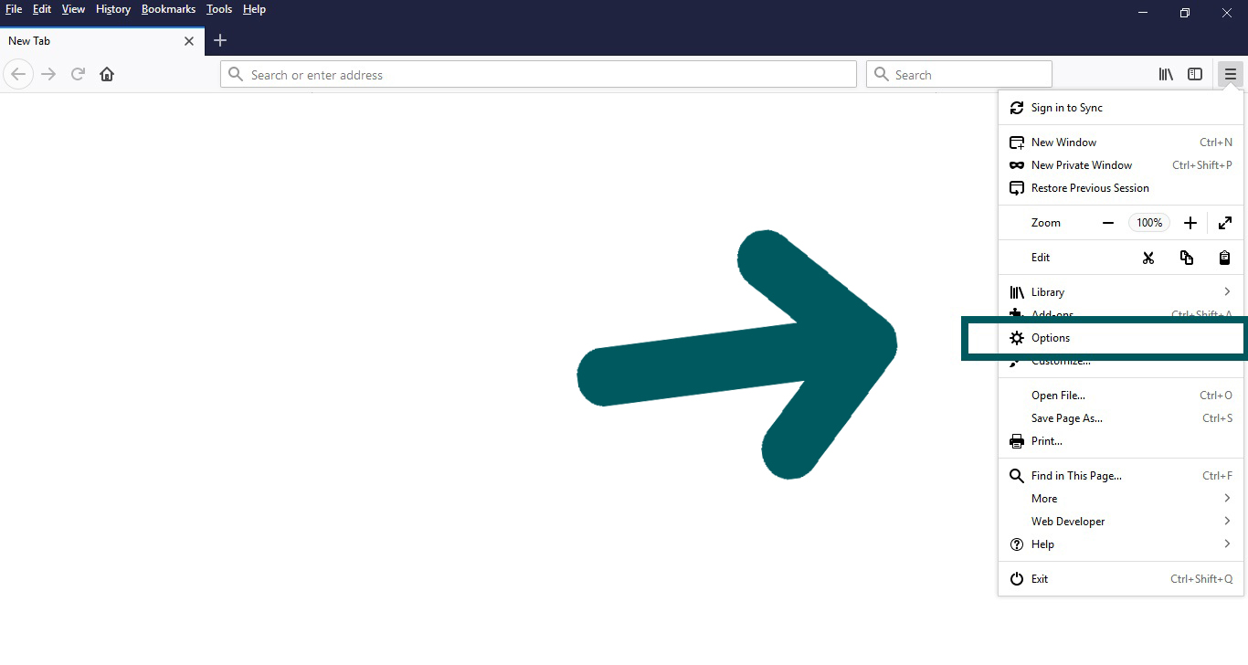 Mozilla Firefox Options